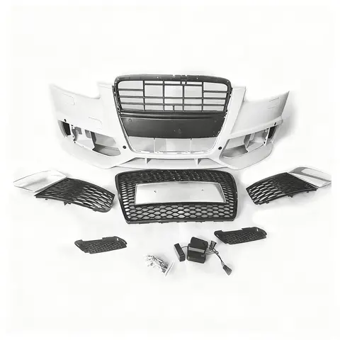 Brand New Car RS6 Style Look Front Bumper Body Kits With Glossy Black Grill For Audi A6 S6 C6 2005 2006 2007 2008 2009 2010 2011