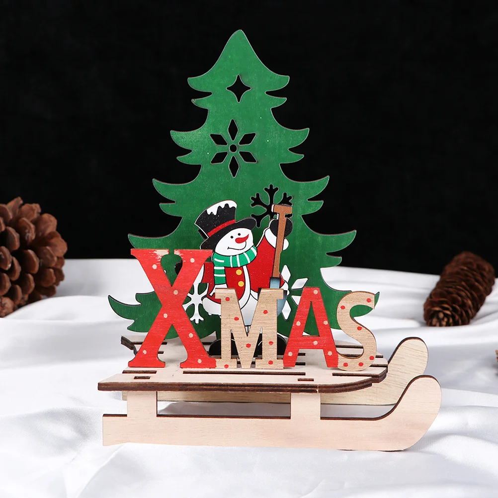 2 قطعة خشبية عيد الميلاد مزلقة الديكور DIY بها بنفسك تجميعها الحرفية للمنزل مكتب غرفة المعيشة الاطفال الفضاء عطلة ديكور الحفلات