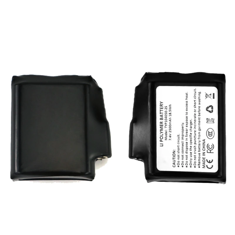 New 7.4V 2500mAh 2S TYP104050 Lithium Heated Apparel General-purpose Battery for Heating Vest Socks Winter Antifreeze Heating