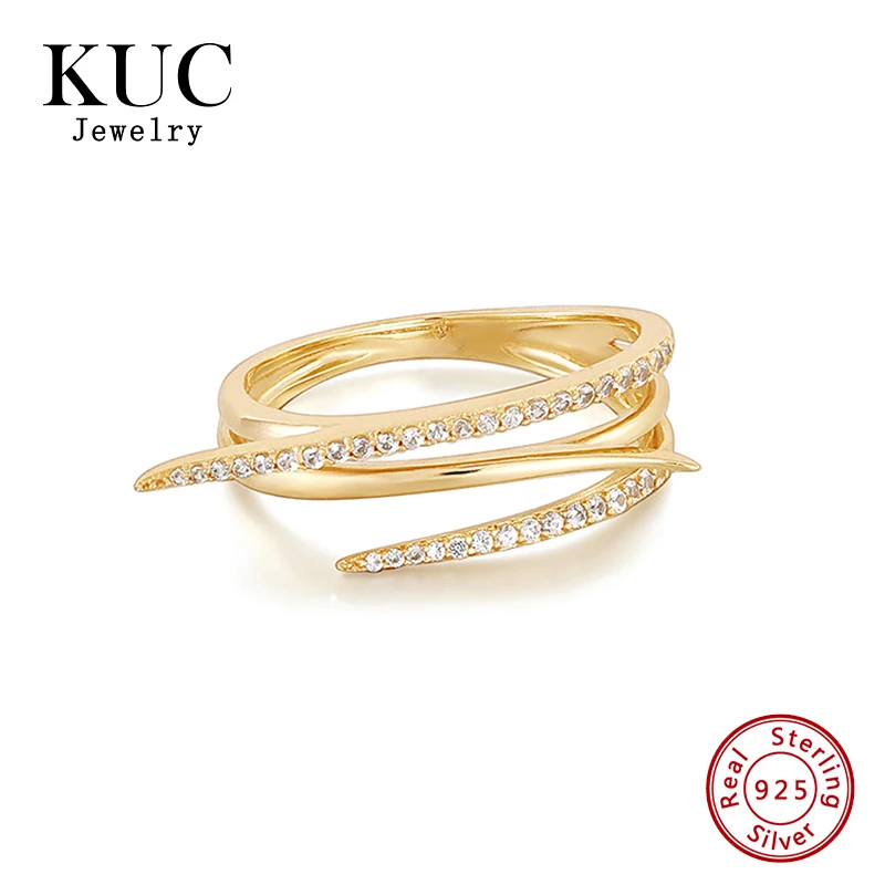 Stylish Luxury Chic Fine Jewelry Designer Plata 925 Sterling Silver Zircon Twisted Thorn Anillos Rings for Women