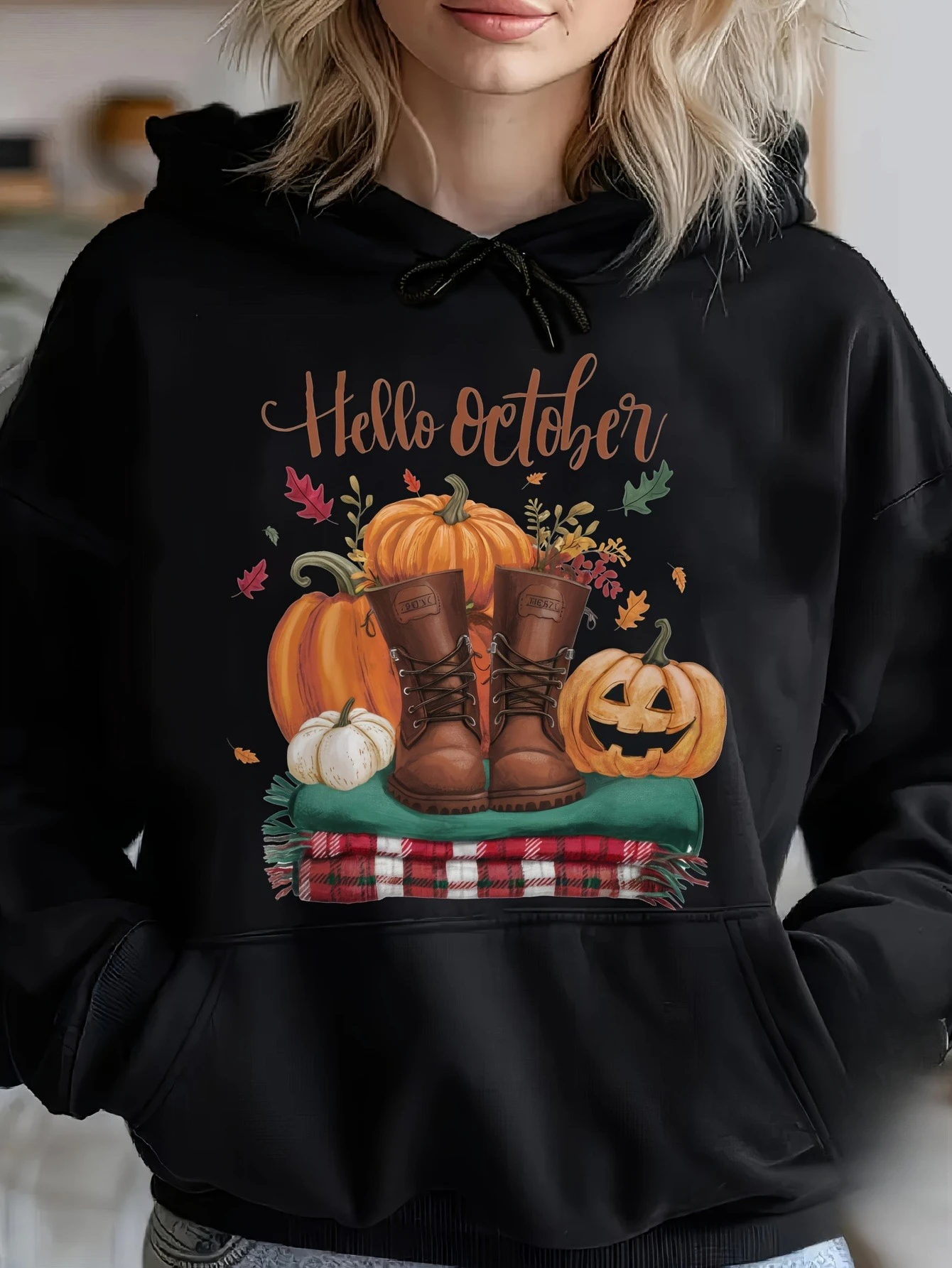 

Halloween Graphic Printing Autumn and Winter Pure Cotton Men's and Women's Hoodies Outdoor Street Sports Training Brand Trend