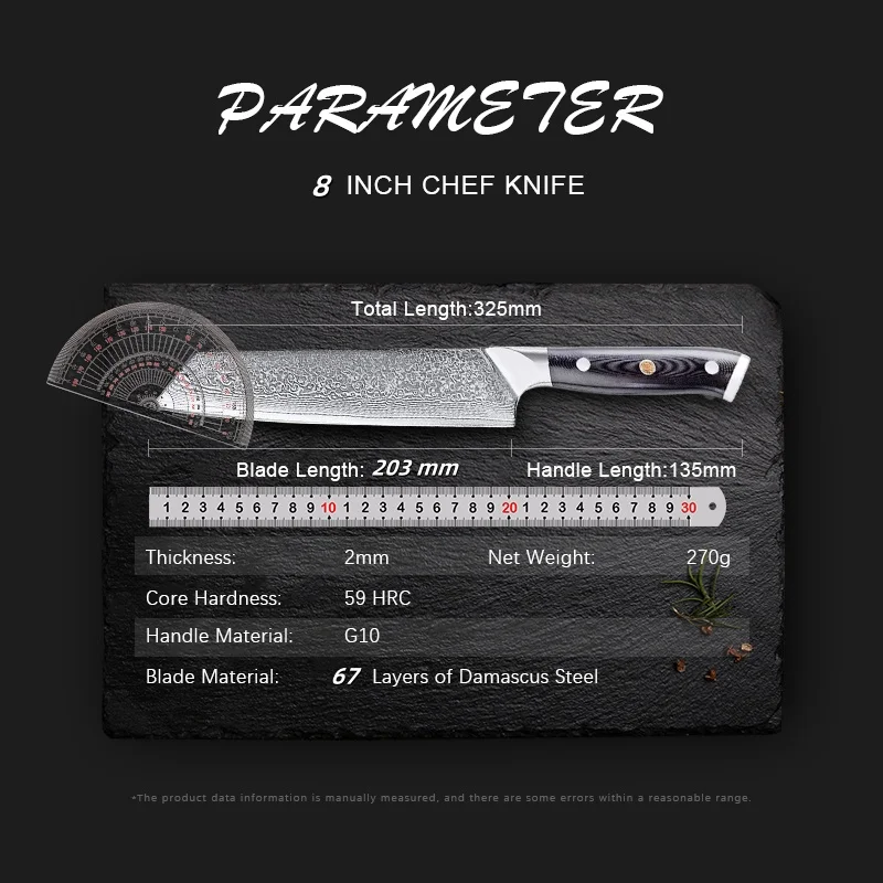 8 inch Japanese Kiritsuke Chef Cleaver Knife Set 67 Layer Damascus VG10 Core Sharp Meat Vegetable High Quality Kitchen Knives