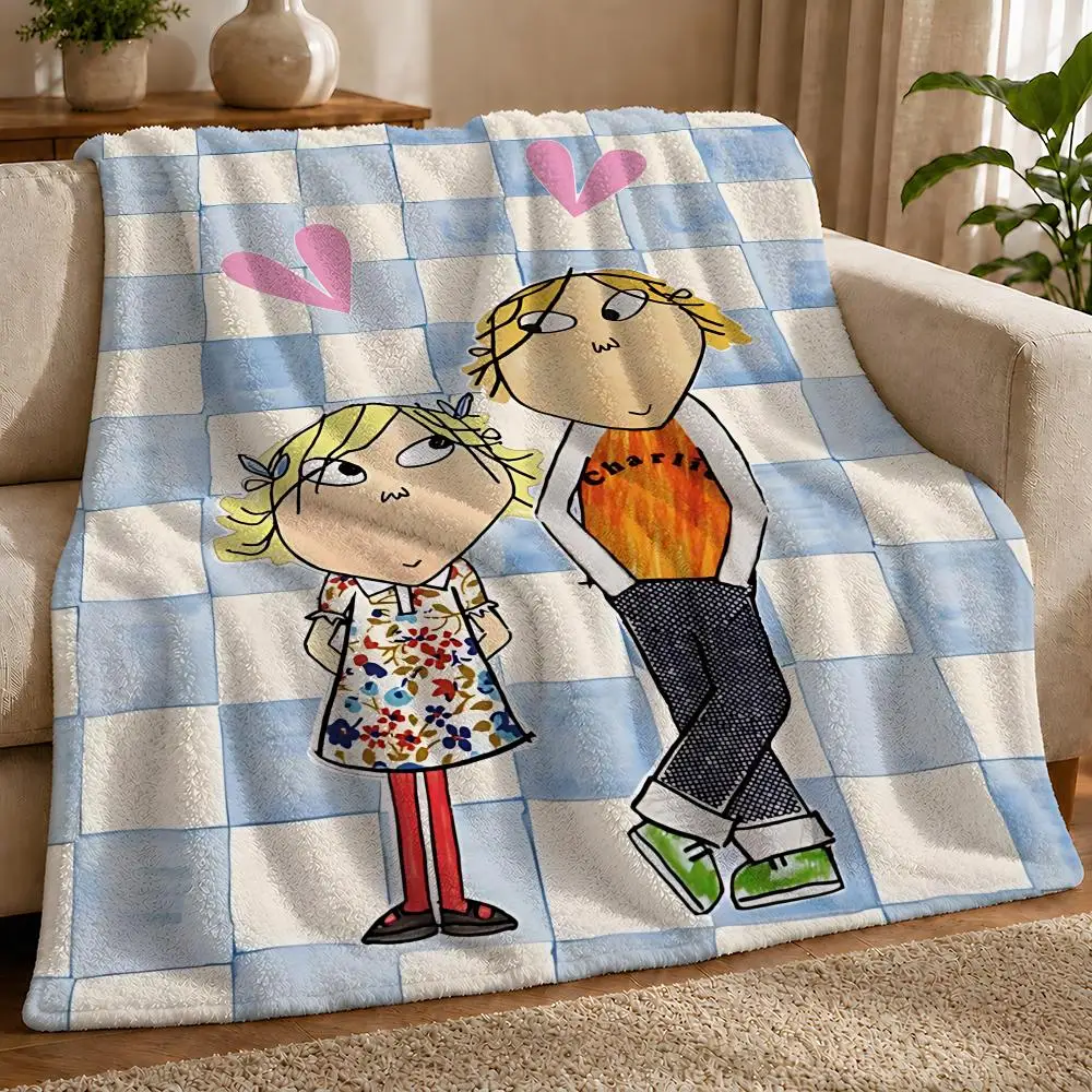 Anime Charlie And Lola Throw 1pc Flannel Blanket Soft Lightweight Warm Cozy For Bedroom Sofa Bed