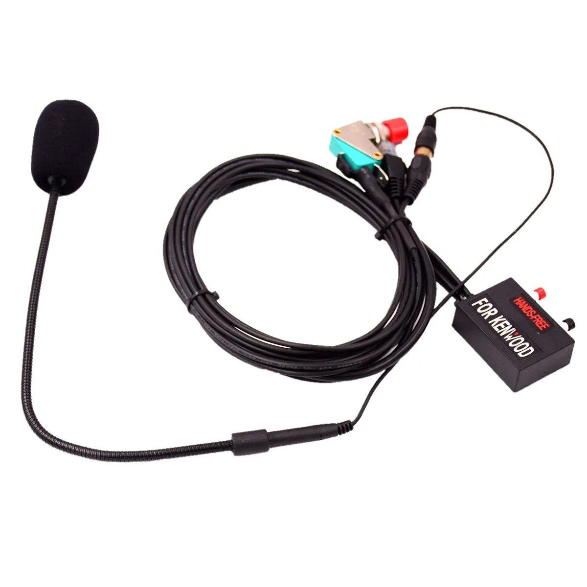 Vechicle Driving Hands-free Microphone with PTT Finger Key Extend Cable 8 Pin for KENWOOD TM281 TM481 Radio Steering Wheel Mic