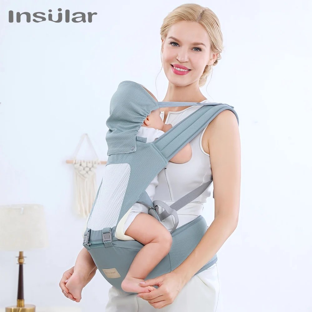 Insular Ergonomics Baby Carrier Sling Portable Child Backpacks Thickening Shoulders 360 Ergonomic Hoodie Kangaroo 0-36 Months