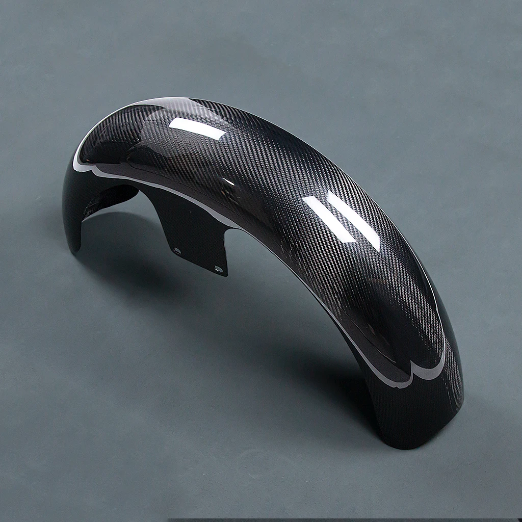 19 بوصة لنماذج Harley Touring وحقيبة مخصصة 100% 3K من ألياف الكربون الجافة النقية للدراجات النارية مجموعة انسيابية للحاجز الأمامي #2