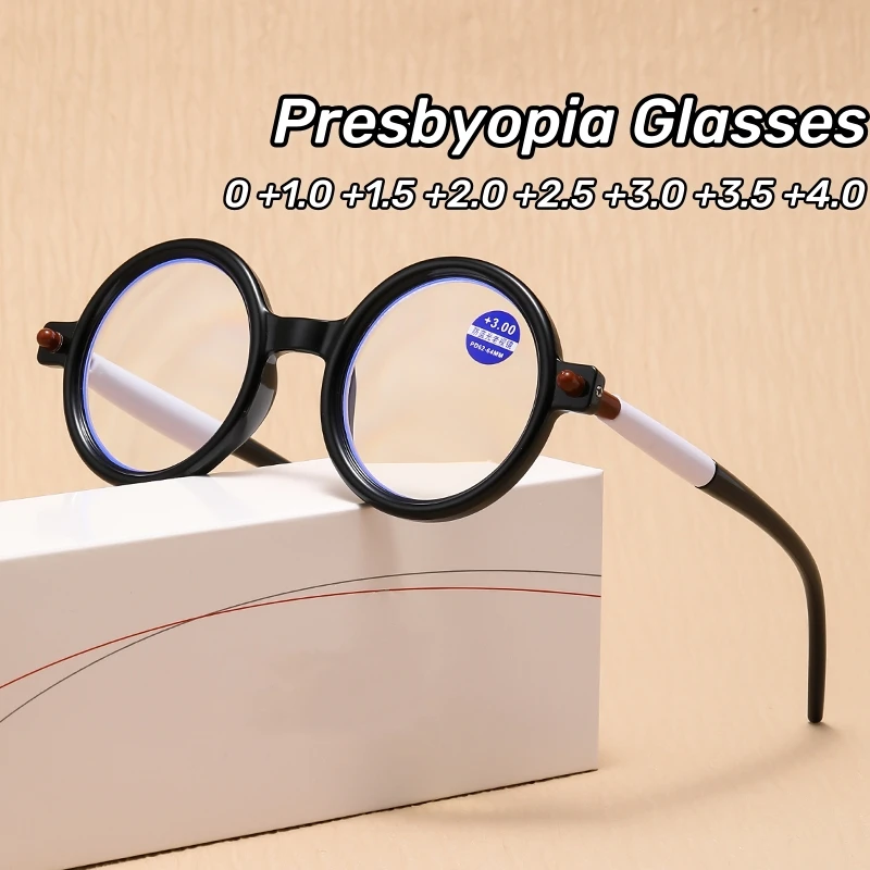 

Retro Large Frame Computer Presbyopic Eyeglasses Coarse Framed Reading Glasses for Men and Women Anti Blue Light Eyewear