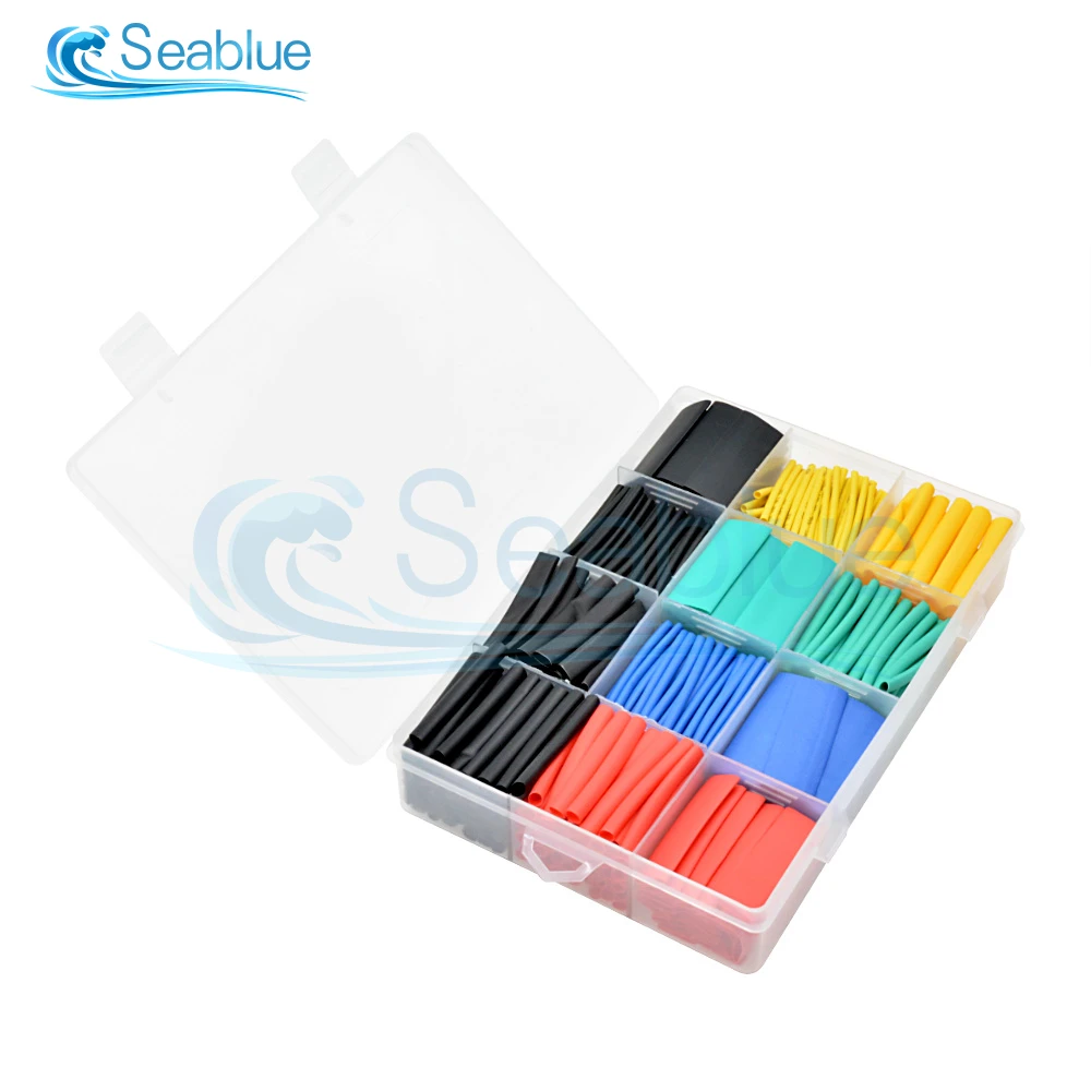 2:1 Heat Shrink Tube 560pcs Shrinking Assorted Polyolefin Insulation Sleeving Wire Cable Sleeve Wrap With Plastics Box