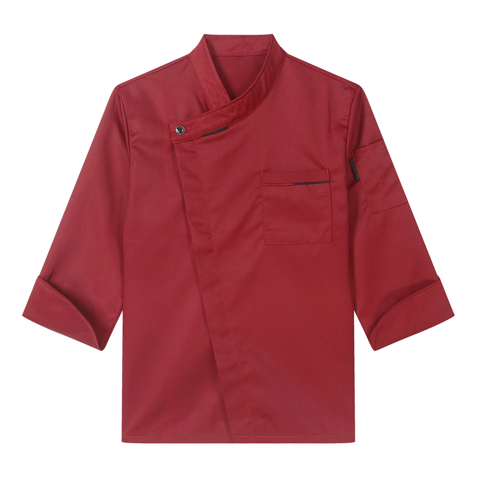 Unisex Cooking Uniform com Cross-Over Collar, Chef Coat, Tops para Cozinha, Restaurante, Hotel, Cozinheiro Camisas, Food Service Workwear