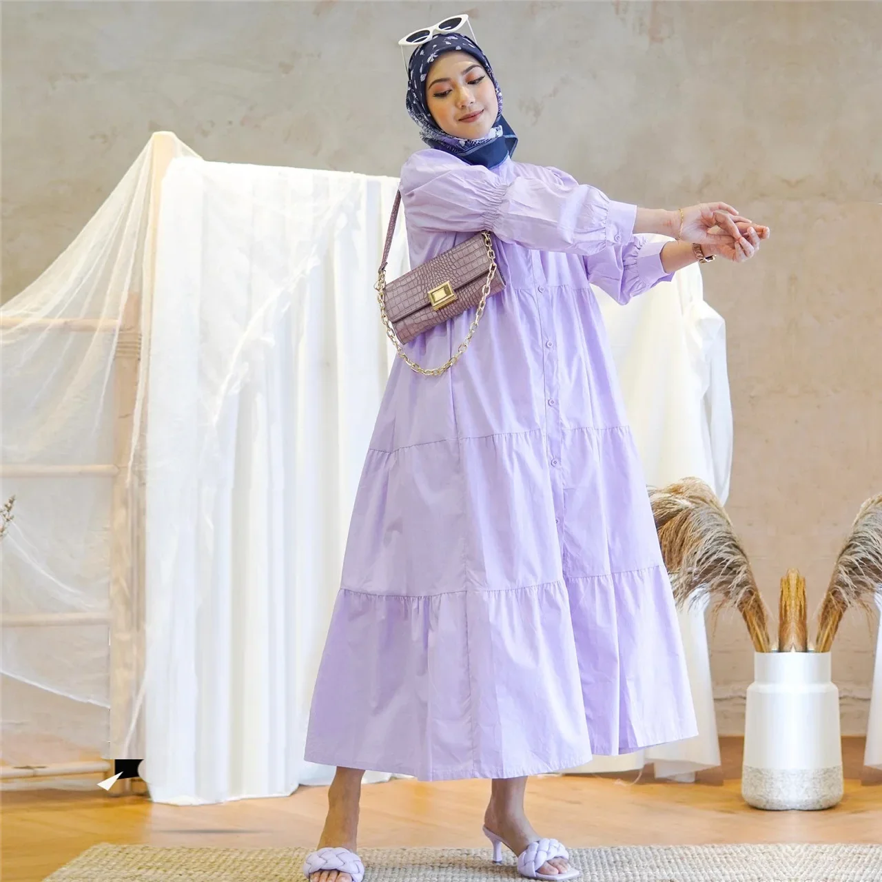 Caftano Robe Djellaba Femme Musulmane Modesto Dubai Abaya Turchia Islam Abito musulmano Abaya per le donne Marocain Caftano Jalabiya Abito