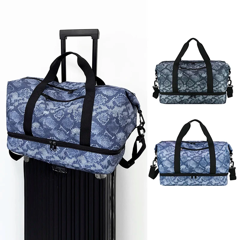 

Men Travel Shoulder Bag Large Capacity Dry Wet Separation Going Out Luggage Pack with Shoe Pocket Wear-resistant Fitness Handbag