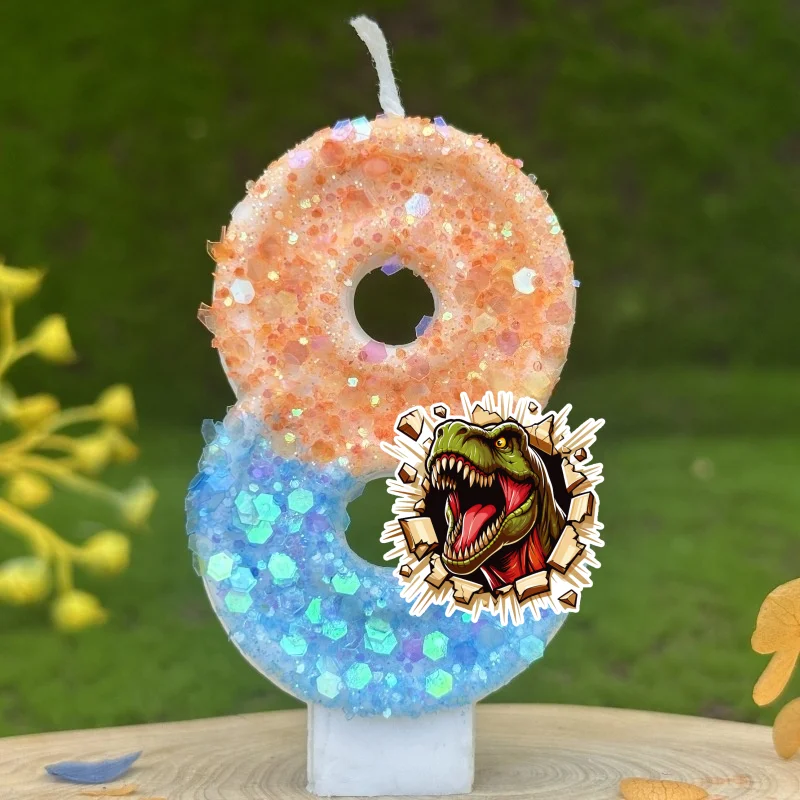 Jurassic Dinosaur T-Rex Digital Candle Number 0-9 Kid Birthday Cake Decoration Supplies Cartoon Anime Party Accessories Supplies