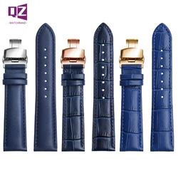 High Quality Genuine Leather Watch Strap for CITIZEN IWC Omega Blue Angel Cowhide Watchband Curved End Bracelet Watches Band