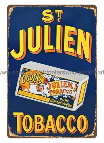 St. Julien Tobacco metal tin sign home garden wall plaque wall decor