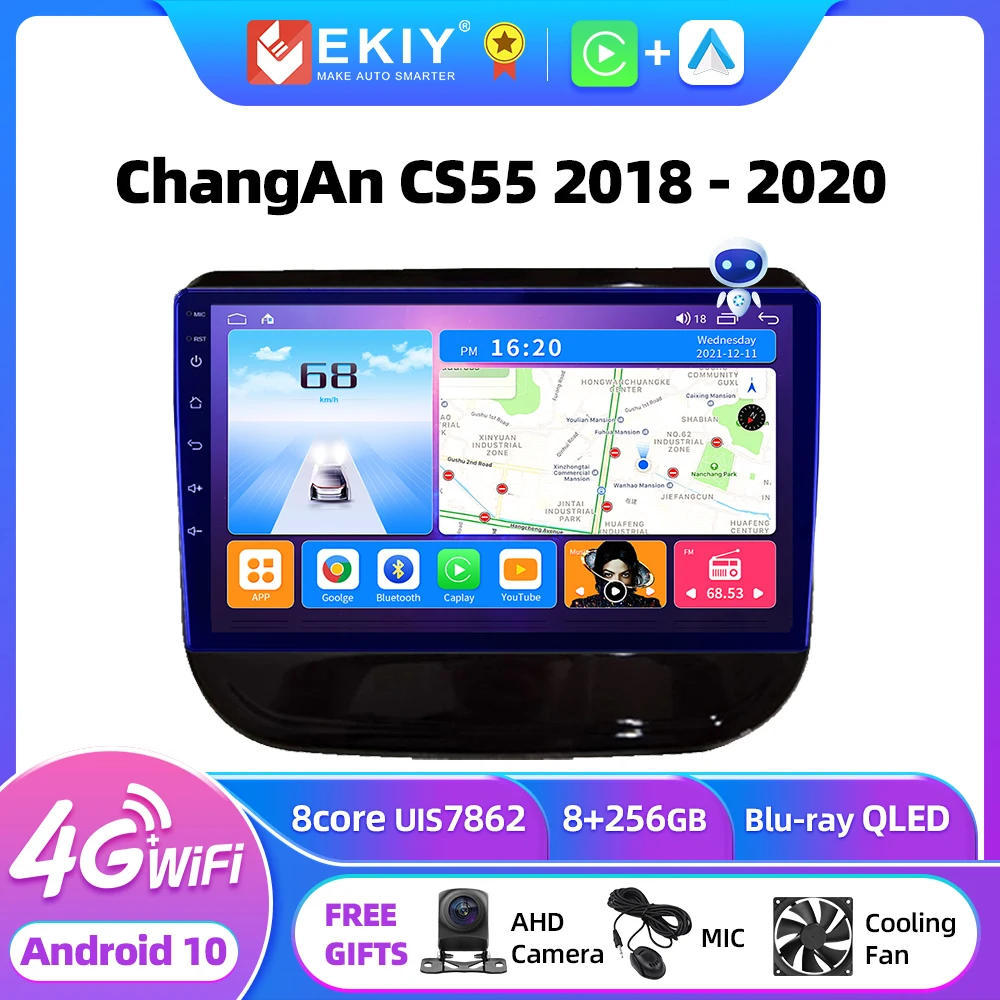 EKIY T7 Car Radio For ChangAn CS55 2018 - 2020 Wireless CarPlay Android Auto Multimedia Video Player Stereo 2 Din GPS Navigation