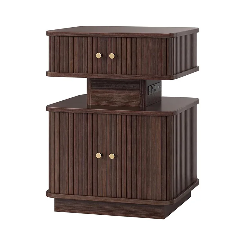 Customized bedside table Small simple modern household bedside table with LED light Rechargeable rental room Bedroom