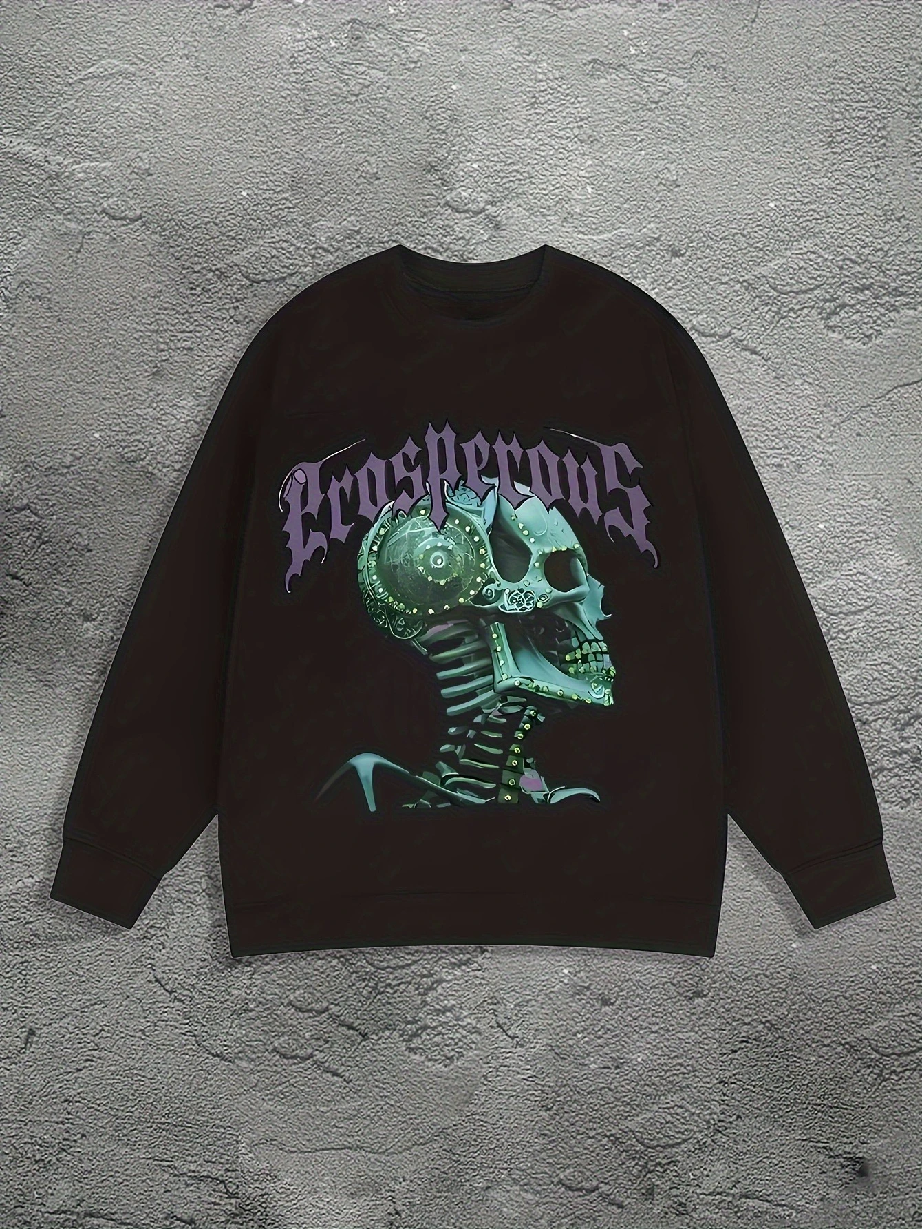

Gothic Skull Graphic Print Autumn and Winter Men's and Women's Sweatshirts Casual Loose Outdoor Street Sports Training Brand