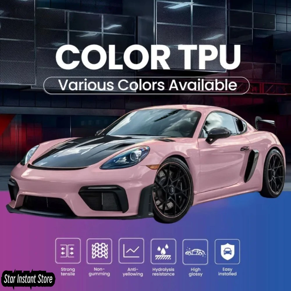 

TPU Red Self Healing Hot Selling Hydrophobic Anti Scratch 7.5mil High Good Quality Color PPF Paint protection Car Wrap Film