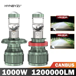 HYNBYZJ 1000W CANBUS Fari LED per auto H11 H4 9005 9006 H7 Lampadine per lenti per proiettori LED 6000K Bianco 1200000 Lampada frontale automatica LM 12V 24V