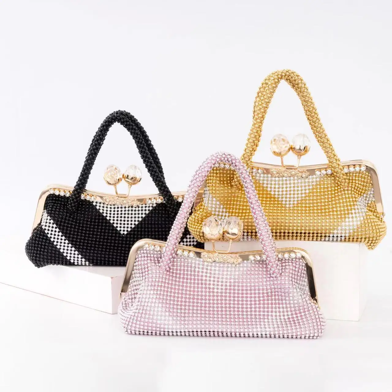 Annual Diamond-encrusted Portable Dinner Bag With Dress Banquet Versatile Oblique Span Bag Fashionable Women's Sac De Luxe Femme
