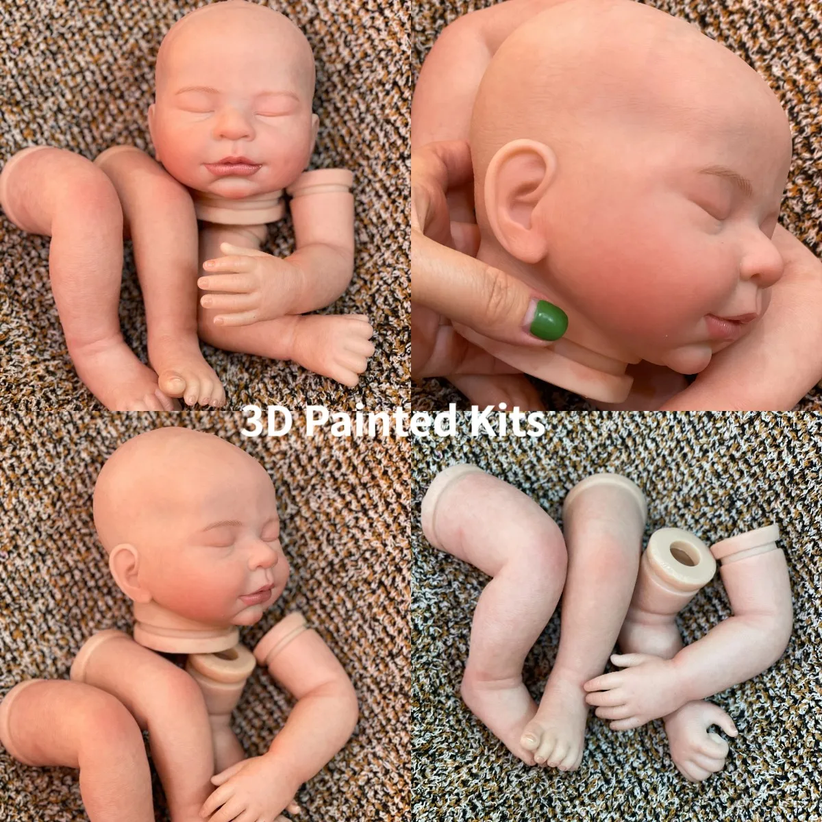 20 Inch Handmade Bebe Newborn Bebe Doll Kits 3D Painted Unassembly Bebe Reborn Doll