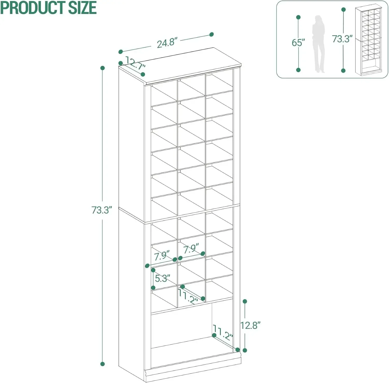 11-Tier Shoe Storage Cabinet, Free Standing Closet Organizers and Storage with 31 Open Cubbie, Space Saving Shoe Rack for Entryw