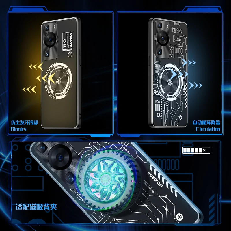 Aluminum Alloy Heat Dissipation Case for Huawei P60 Pro Cases Graphene Cooling Metal Cover Funda Phone Cooler Cooling Radiator