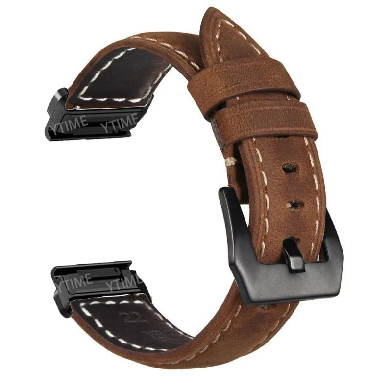 

For Garmin Instinct/ Instinct2/Epix Gen 2 Watchbands 22mm Genuine Leather Quick Easy Fit Wrist Strap for Garmin MARQ Series Band