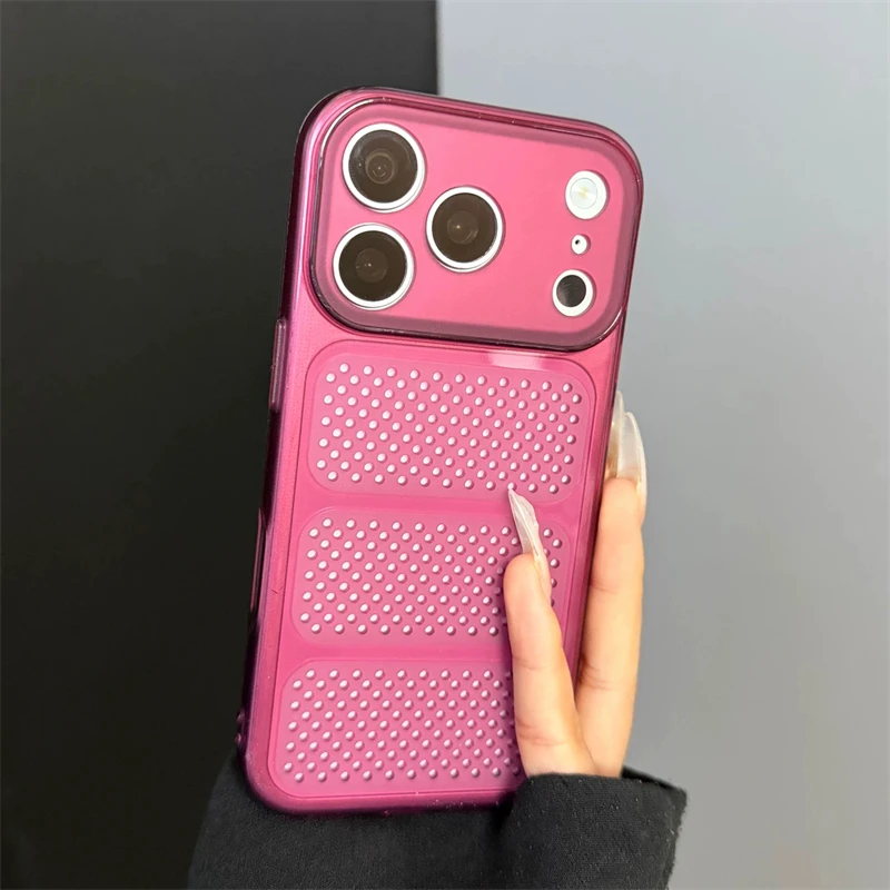 Weiche Silikon Transparente Netz-Hitzableitungs-Hülle für iPhone 17 Air 16 15 14 13 12 11 Pro Max Plus Stoßfeste Matte TPU-Abdeckung