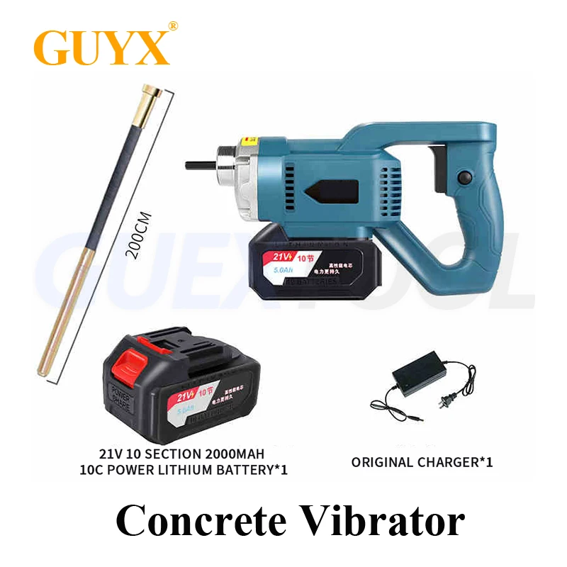 

21V Lithium Battery Brushless Concrete Vibrator Handheld Small Rechargeable Cement Vibrator Adjustable For Building Engineering