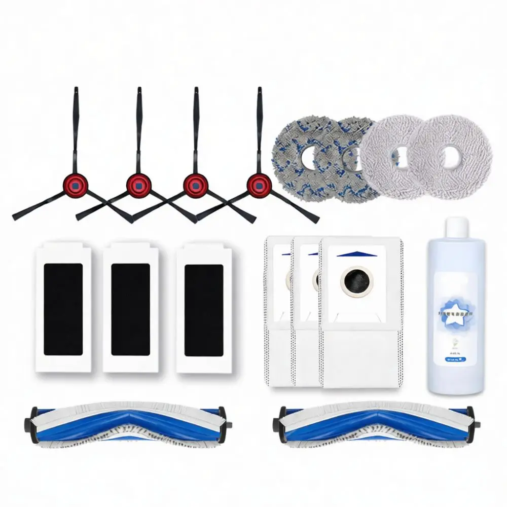 For Ecovacs T30 Vacuum Cleaner Replacement Kit Mop Pads Cleaning Solution Side Brush Filter Spare Consumables Accessories