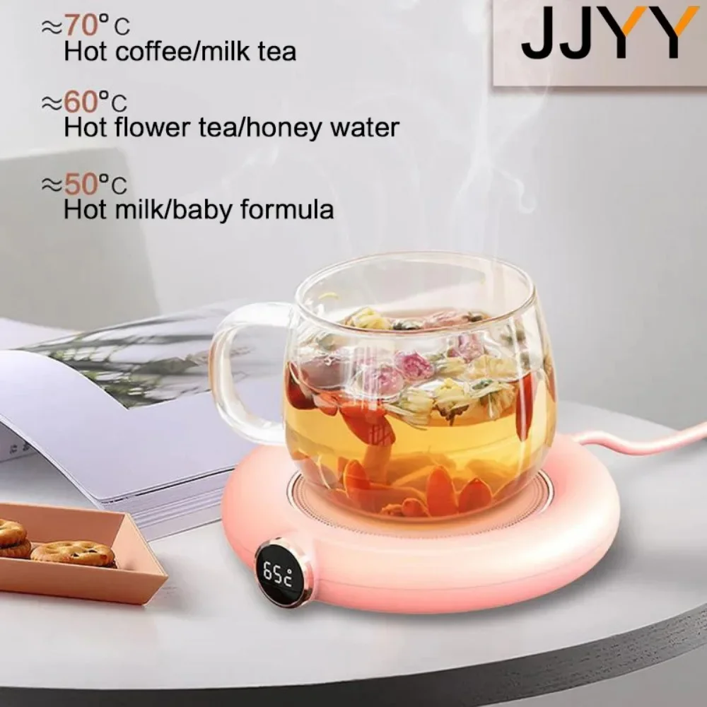 JJYY USB Coffee Cup Warm Heating Pad DC 5V Constant Temperature Coaster 3 Gear Digital Display Adjustment Timing Heater