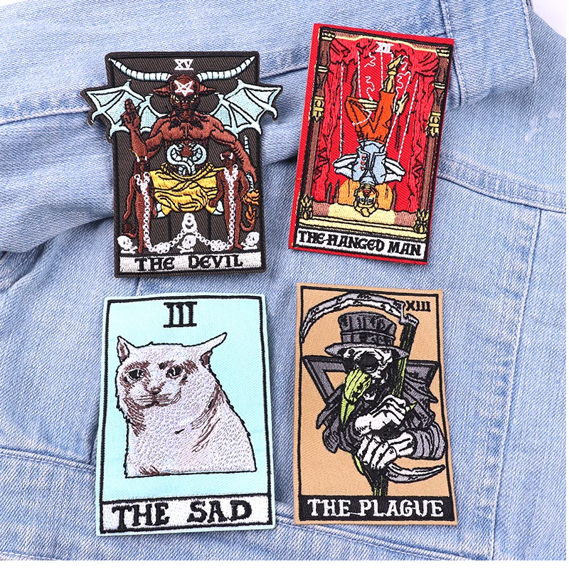 Cartoon/Animal Embroidered Patches Cat Patch Jackets Sew Applique Iron On Patches For Clothing thermoadhesive Patches On Clothes