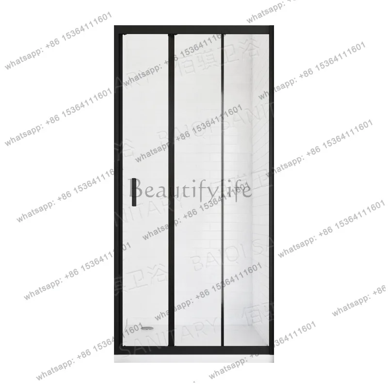 

Square integral bathroom dry and wet separation toilet shower room glass partition door