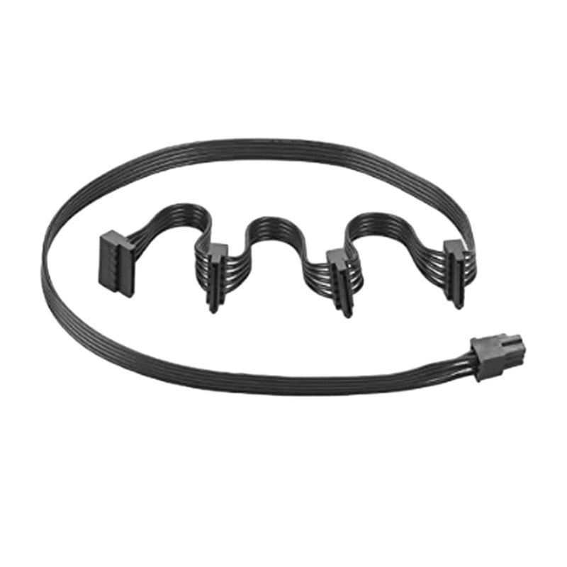 Kabel Modular Daya 6pin Siku Kabel Datar Hitam Kabel Modul PCIE 6P