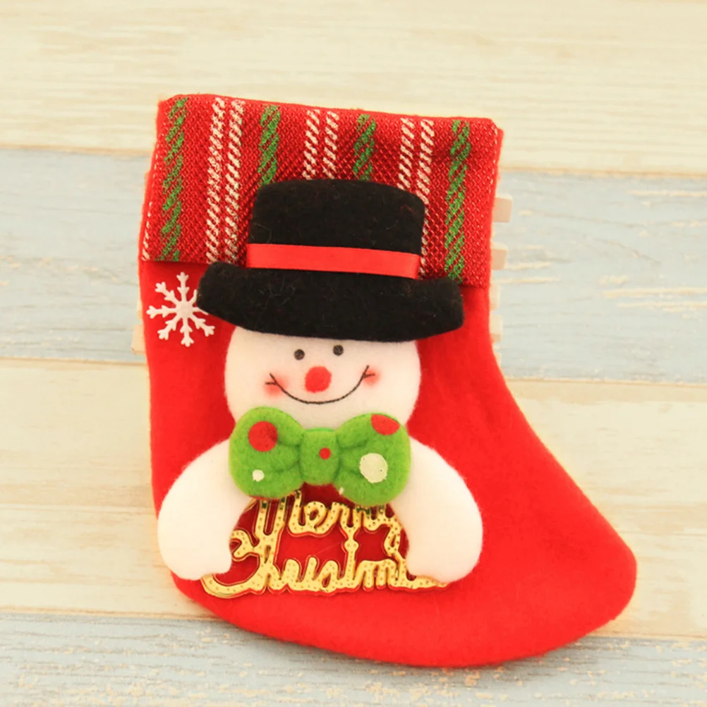 

12pcs Christmas Stockings Mini Felt Hanging Decor For Tree Fireplace Door Wall Window Xmas Decorations Party Home Office Use