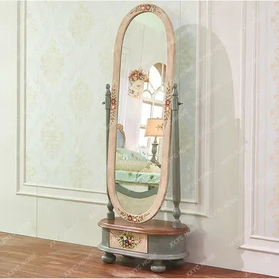 

Painted household full-length mirror pastoral floor-to-ceiling full-body fitting mirror