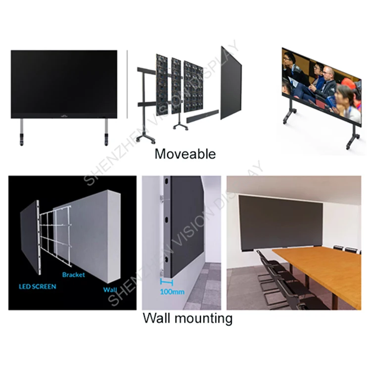 شاشة لمس LED ذكية داخلية عالية الجودة مقاس 135 بوصة عالية الدقة 4K لغرفة اجتماعات المكتب ورسوم متحركة قائمة على الحائط #3