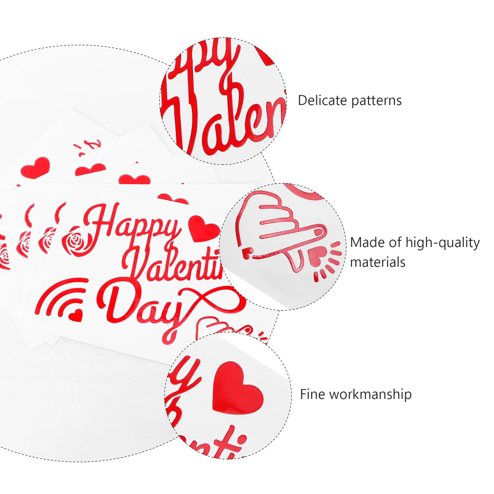 

5pcs Red Decor Decorative Decals PVC DIY Home Room Balloon Paster Party Stickers Stickers Balloon Decal