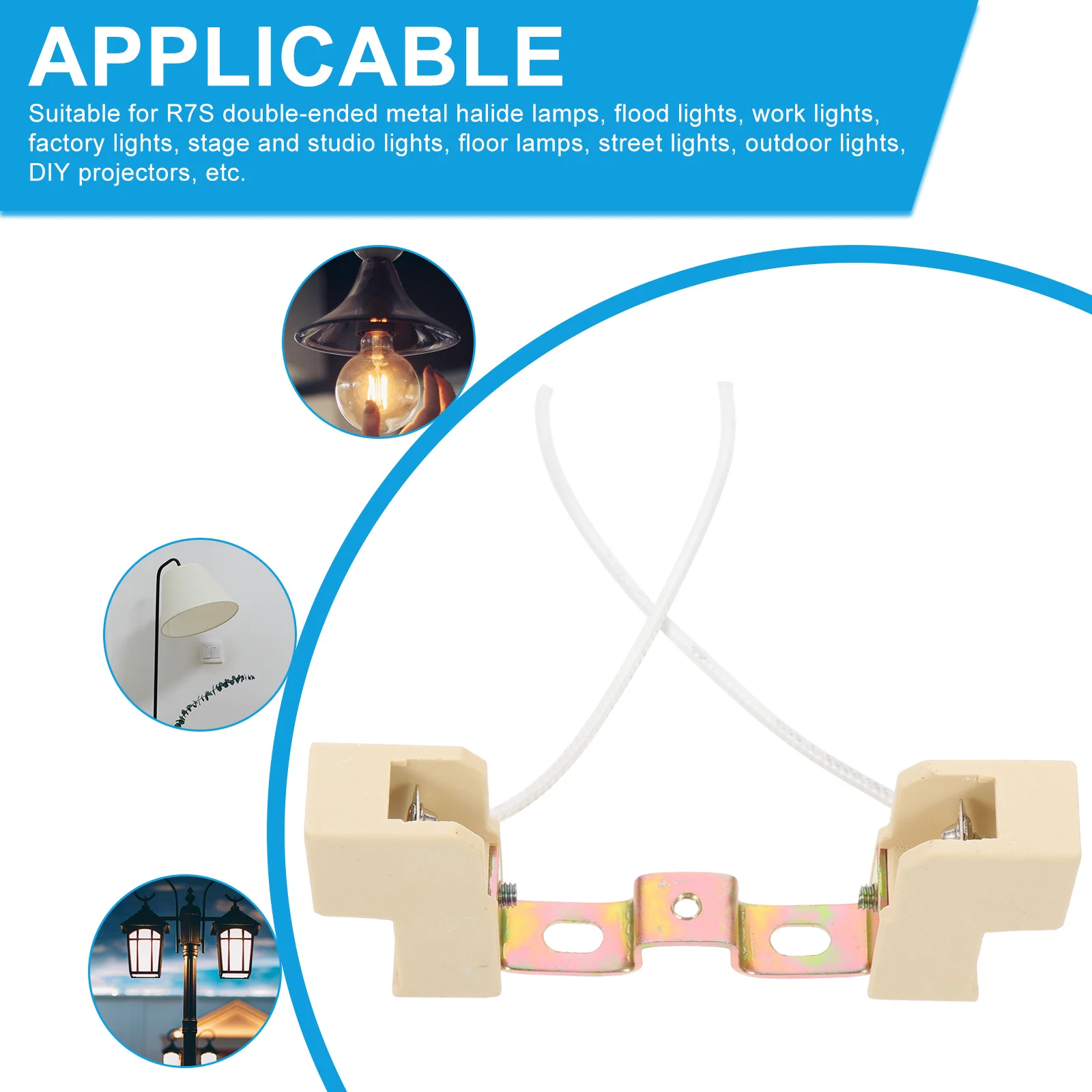 

3Pcs Ceramic Double Ended Light Bulb Socket 78mm Lamp Holder Bulb Socket Replacement Halogen Outdoor Lights