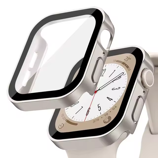 Glass+Case For Apple Watch 42 46mm 45mm 41 49 44mm 40 mm straight edge Screen Protector Cover Case iWatch SE 6 7 8 9 10 11 Ultra - Image 11