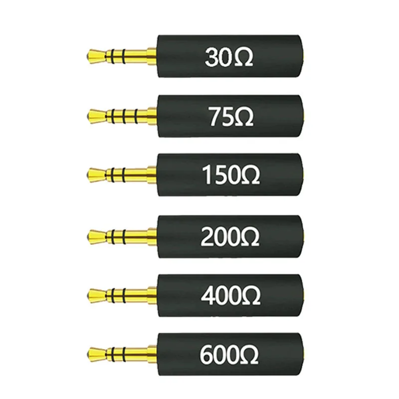 1PCS Conductor Earphone Impedance Plug 30 75 150 200 400 600 ohm Noise Cancelling Adapter Resistance Reduce Noise Filter Plug