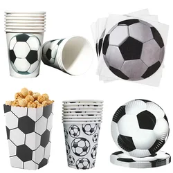 Soccer Theme Disposable Tableware Soccer Party Paper Plate Napkin Straws Cup Football Themed Birthday Party Decoration Supplies