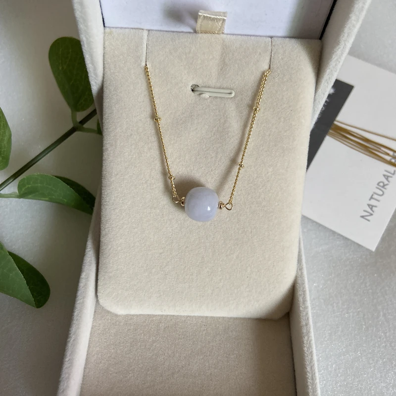 Natural Purple Lavender Jades Stone Single Bead Handmade  Gold Chains Bracelet Fashion Adjustable Bracelet Femme Girl's Jewelry