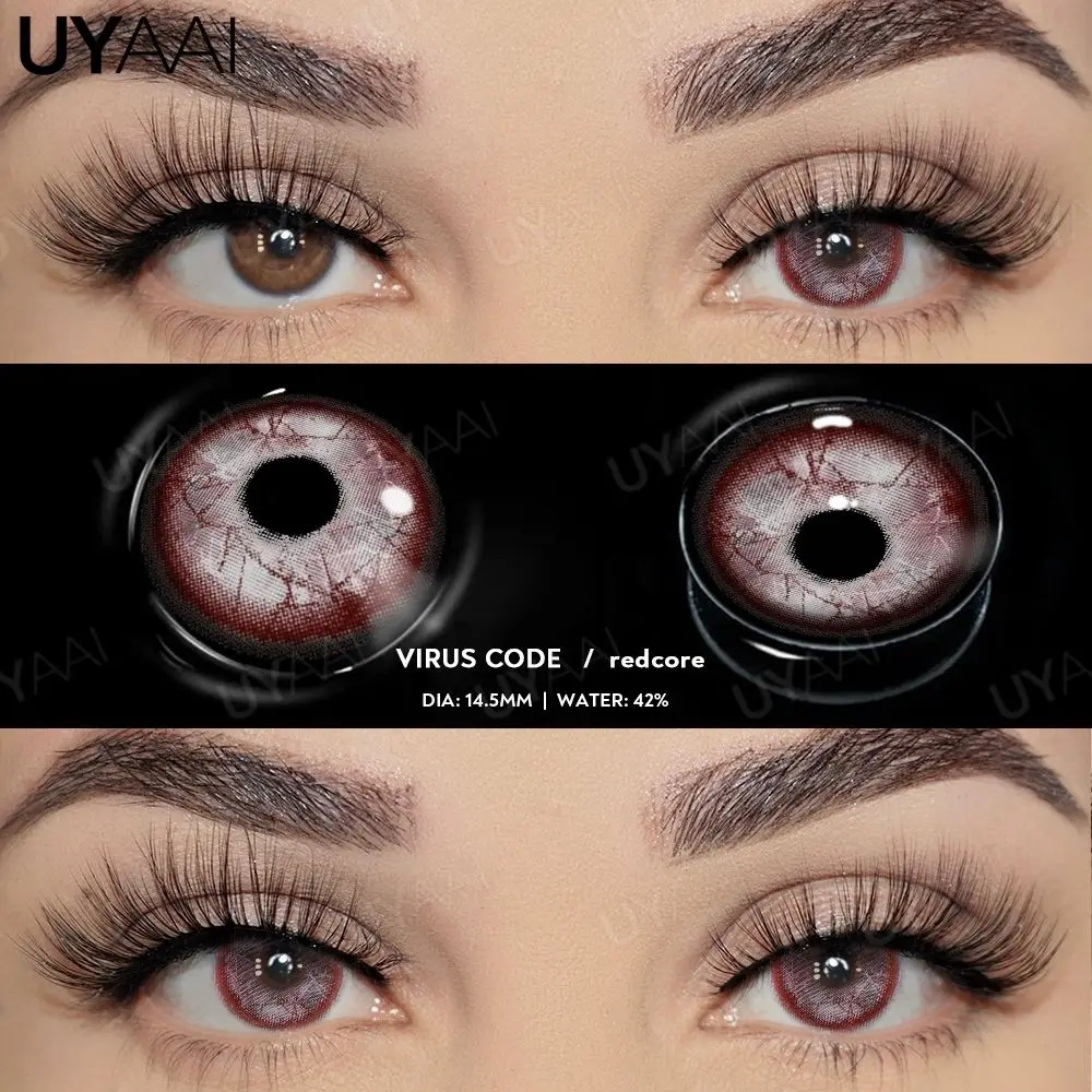 UYAAI 1 Pair Halloween Colored Pupils for Eyes Cosplay Red Lenses Anime Purple Lenses Colorful Blue Eye Contacts Yellow Lenses