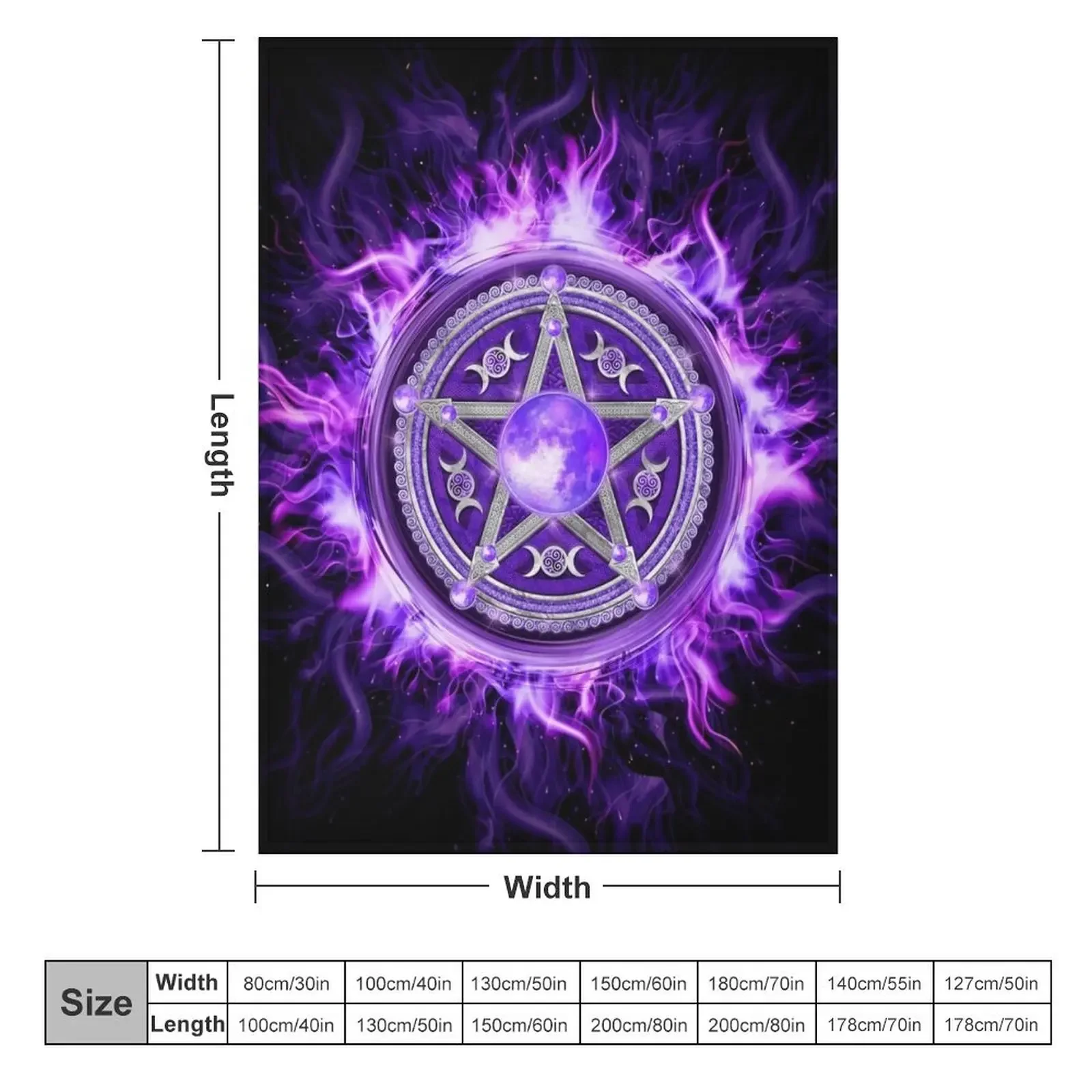 Purple Moon Pentagram Throw Blanket Shaggy Bed covers Giant Sofa Blankets