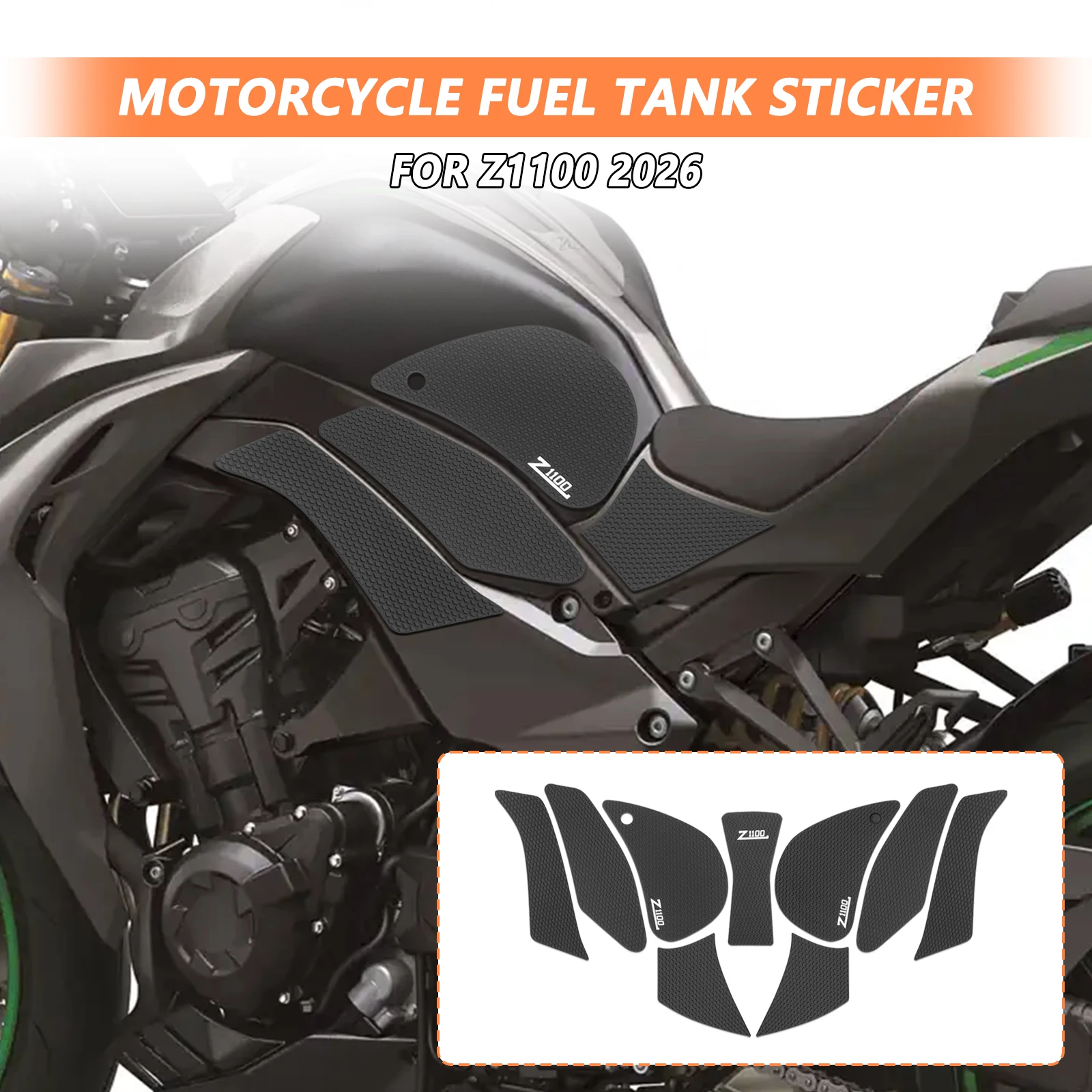 

Боковая накладка на топливный бак мотоцикла для Kawasaki Z1100 2026 Z 1100, защитные накладки на бак, наклейки, наколенник, тяговая накладка, аксессуары