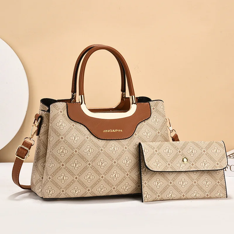 

Large Capacity 2Piece Set Women's Bag Temperament Fashion Design Versatile Shopping Bags Brand Handbag Elegant Crossbody Bags