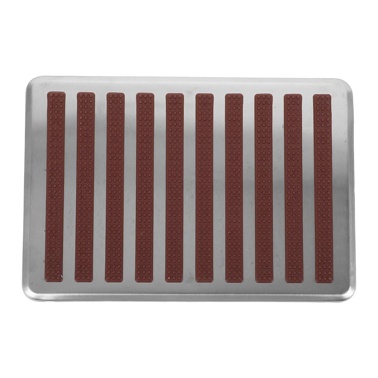 Stainless Steel Square-Striped Car Floor Mat Pedal Repair Patch – Non-Slip, Wear-Resistant, Easy Install, Universal