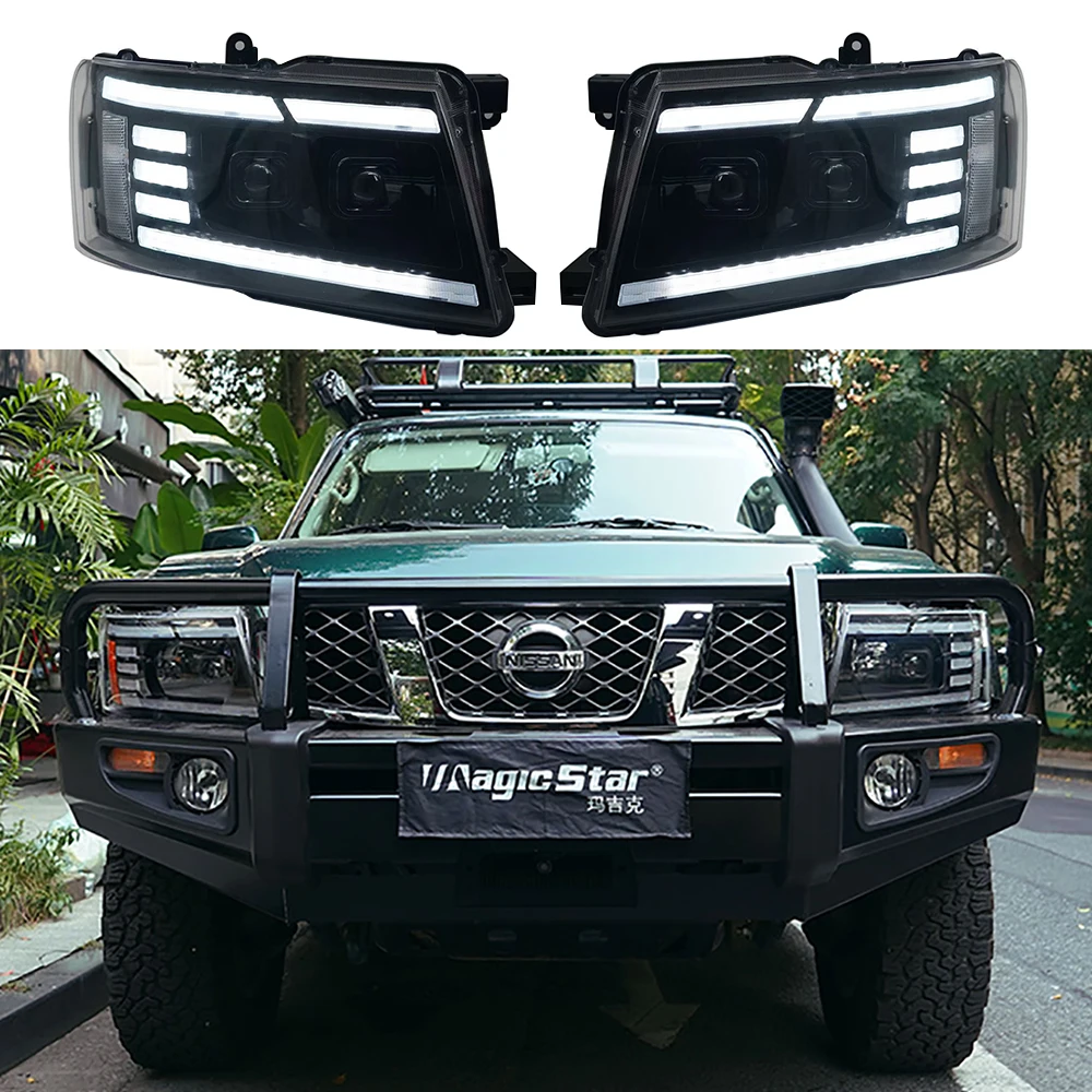 

Модифицированная светодиодная фара для Nissan Patrol Y61, передние фонари в сборе, 2007-2022, 5-я фара, дневные ходовые огни, указатели поворота
